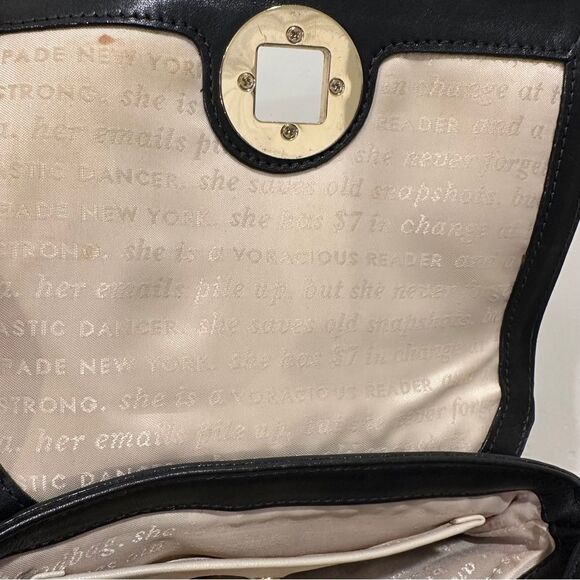 KATE SPADE Brightspot Avenue Sally Crossbody Bag Womens Black Leather Turnlock - Picture 5 of 10